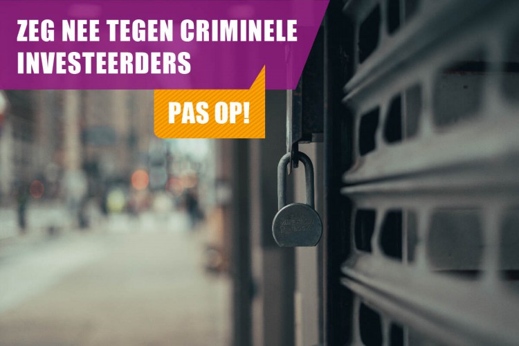 NB 8 2020 banner zeg nee tegen criminele investeerders