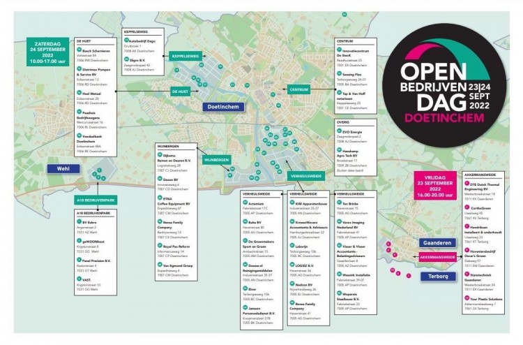 Plattegrond Open Bedrijvendag Doetinchem